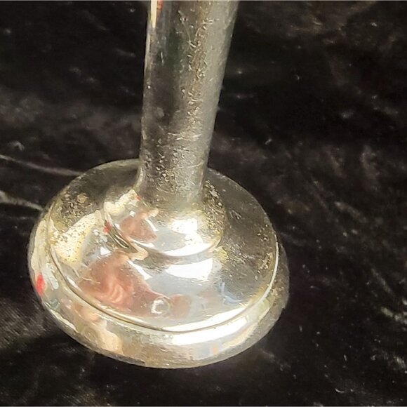 Vintage Silver-Plated Trumpet Bud Vase - Picture 14 of 16
